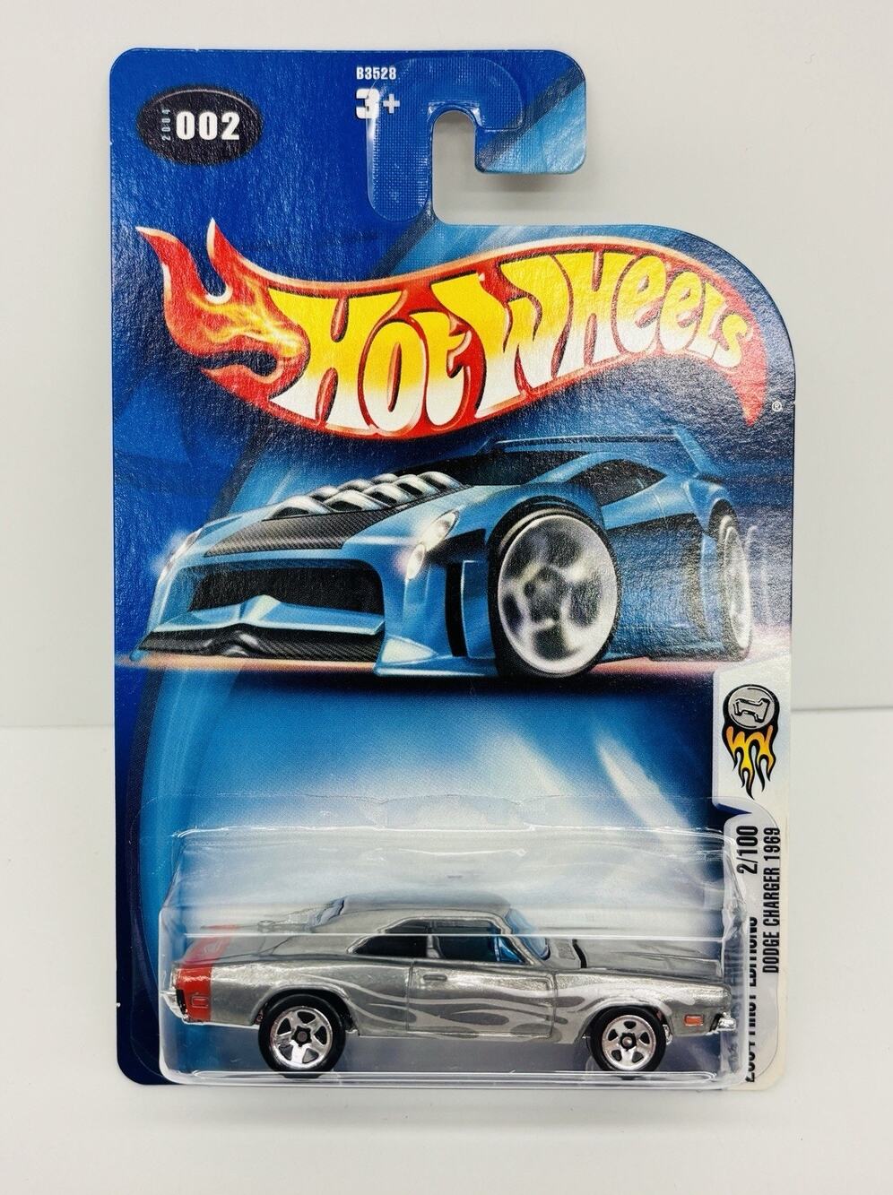 Hot Wheels Zamac 1969 Dodge Charger Silver 2004 First Edition w/ Protector